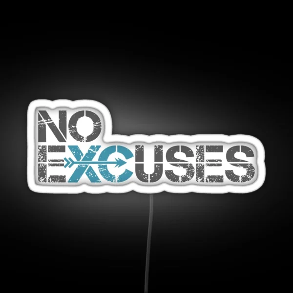 Cross Country Running No Excuses RGB Neon Sign