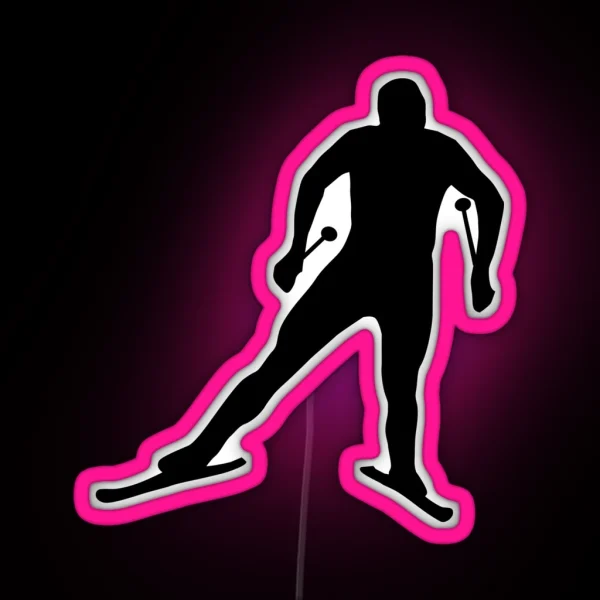 Cross Country Skiing Cross Country Skiing Cross Country RGB Neon Sign