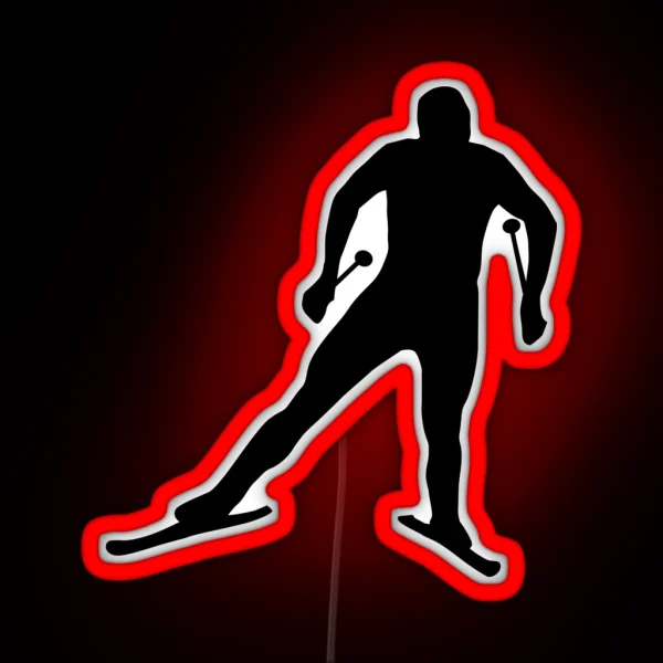 Cross Country Skiing Cross Country Skiing Cross Country RGB Neon Sign