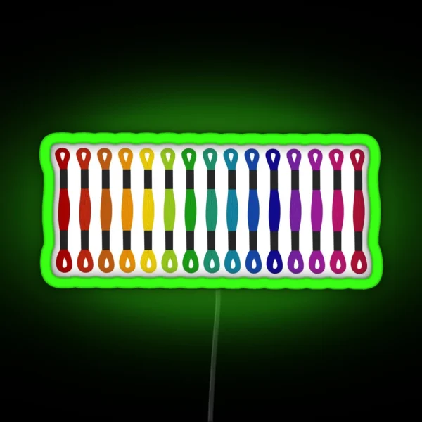 Cross Stitch Embroidery Skeins Rainbow RGB Neon Sign