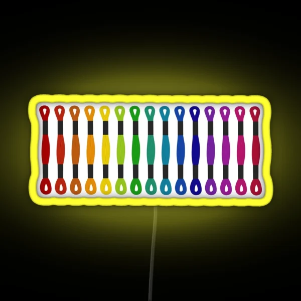 Cross Stitch Embroidery Skeins Rainbow RGB Neon Sign