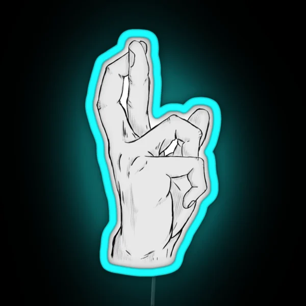 Crossed Fingers RGB Neon Sign
