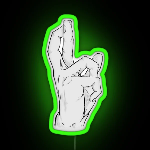 Crossed Fingers RGB Neon Sign