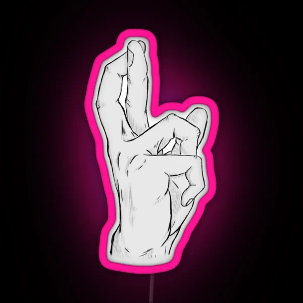 Crossed Fingers RGB Neon Sign