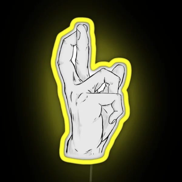 Crossed Fingers RGB Neon Sign