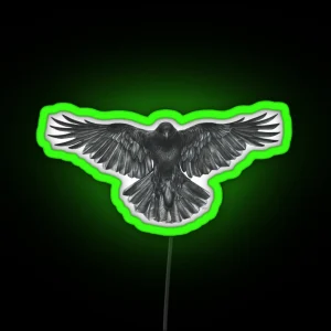 Crow In Flight RGB Neon Sign