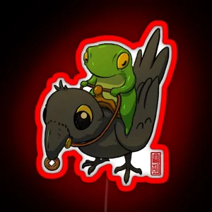 Crow Rider Frog RGB Neon Sign