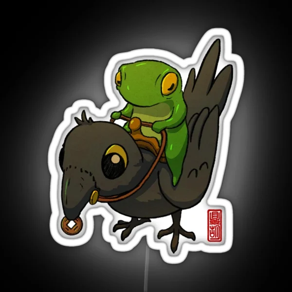 Crow Rider Frog RGB Neon Sign