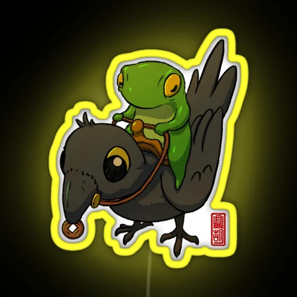 Crow Rider Frog RGB Neon Sign