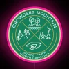 Crowders Mountain State Park Heraldic Logo RGB Neon Sign - Image 6