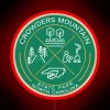 Crowders Mountain State Park Heraldic Logo RGB Neon Sign - Image 2