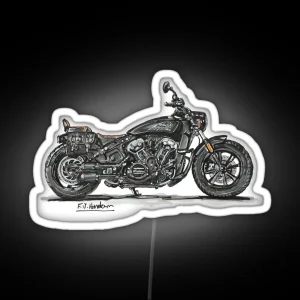 Cruiser Bobber Bike Motorcycle Black RGB Neon Sign