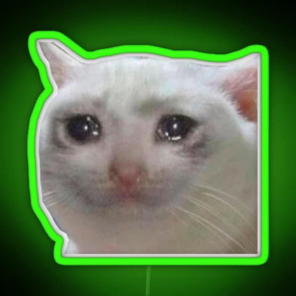 Cry Cat RGB Neon Sign