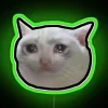 Crying Cat Meme 4 Black Outline RGB Neon Sign - Image 3