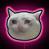 Crying Cat Meme 4 Black Outline RGB Neon Sign - Image 6
