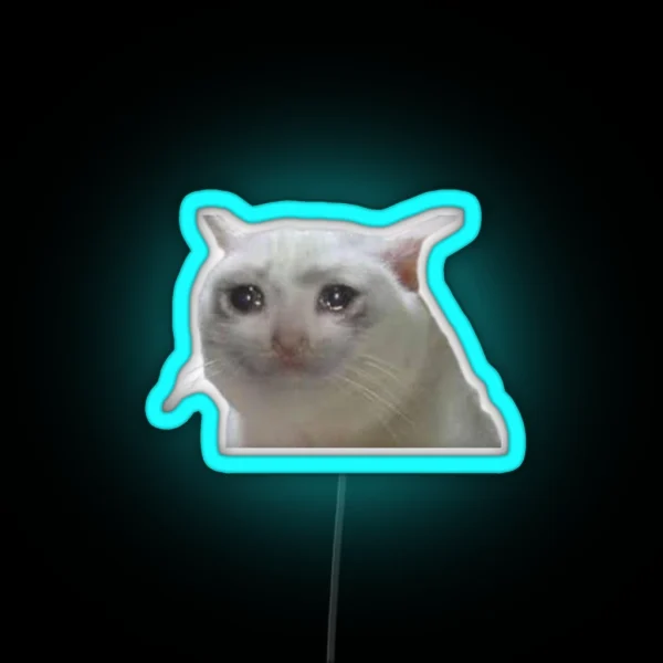 Crying Meme Cat Led RGB Neon Sign