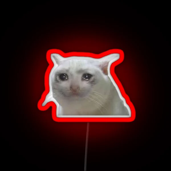 Crying Meme Cat Led RGB Neon Sign