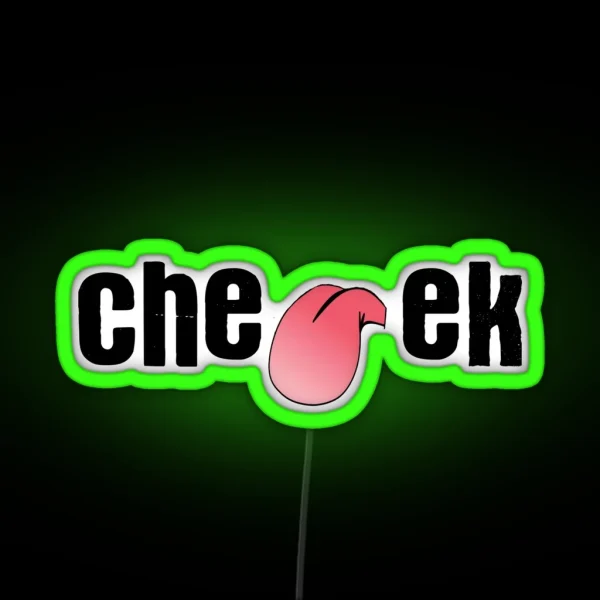 Cryptic Tongue In Cheek Cesign RGB Neon Sign