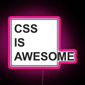 CSS Is Awesome Funny Programming Jokes Light Color RGB Neon Sign