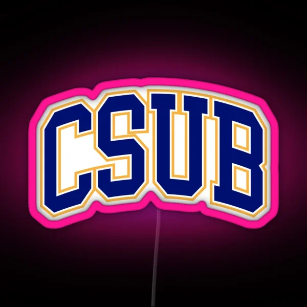 Csub College Font Curved RGB Neon Sign