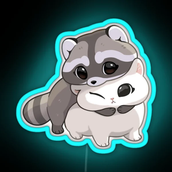 Cuddle Raccoon RGB Neon Sign