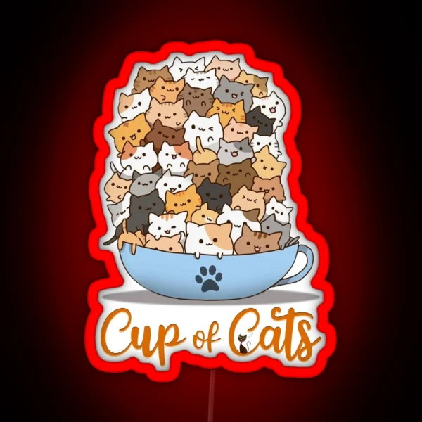 Cup Of Cats RGB Neon Sign