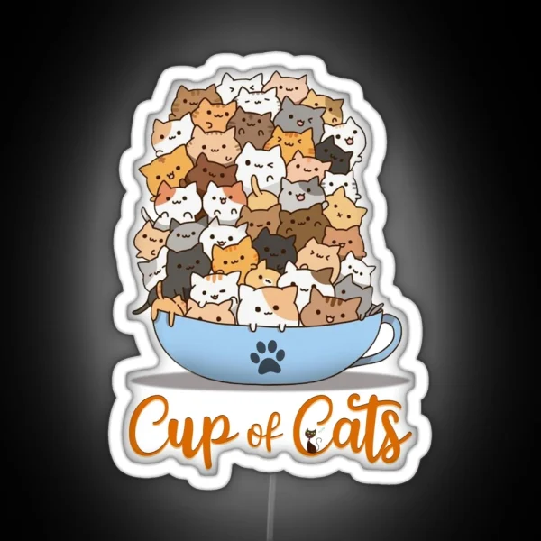 Cup Of Cats RGB Neon Sign
