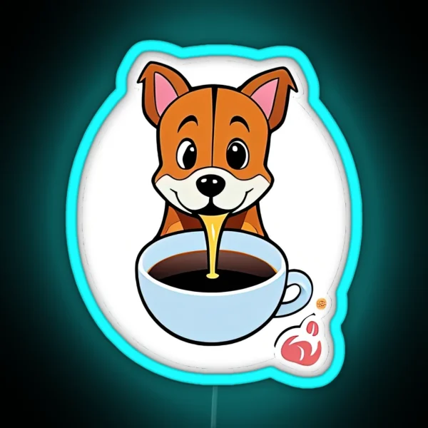 Cup Of Woofs A Brew Tiful Morning Ritual RGB Neon Sign