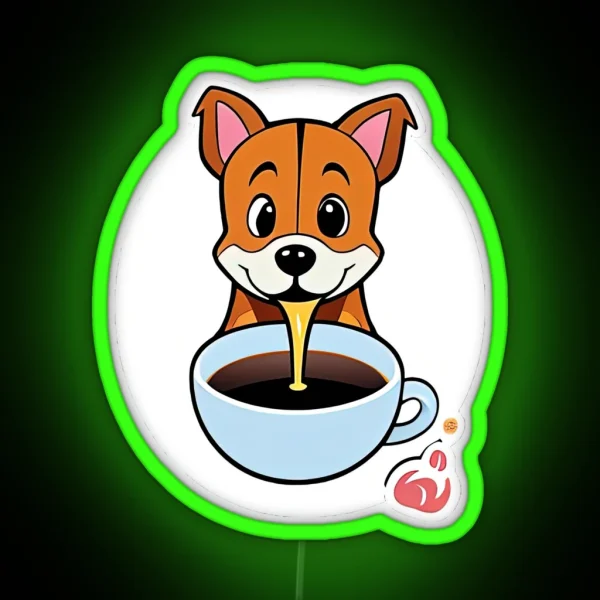 Cup Of Woofs A Brew Tiful Morning Ritual RGB Neon Sign