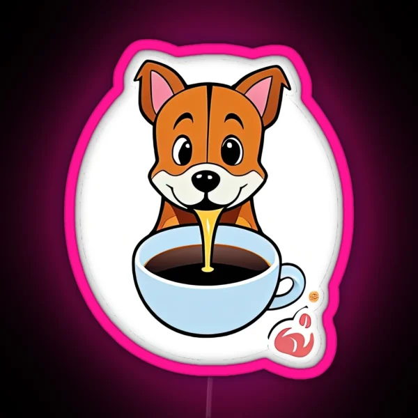 Cup Of Woofs A Brew Tiful Morning Ritual RGB Neon Sign