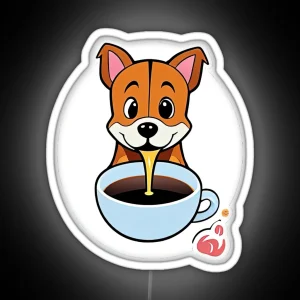 Cup Of Woofs A Brew Tiful Morning Ritual RGB Neon Sign