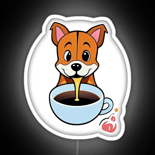 Cup Of Woofs A Brew Tiful Morning Ritual RGB Neon Sign