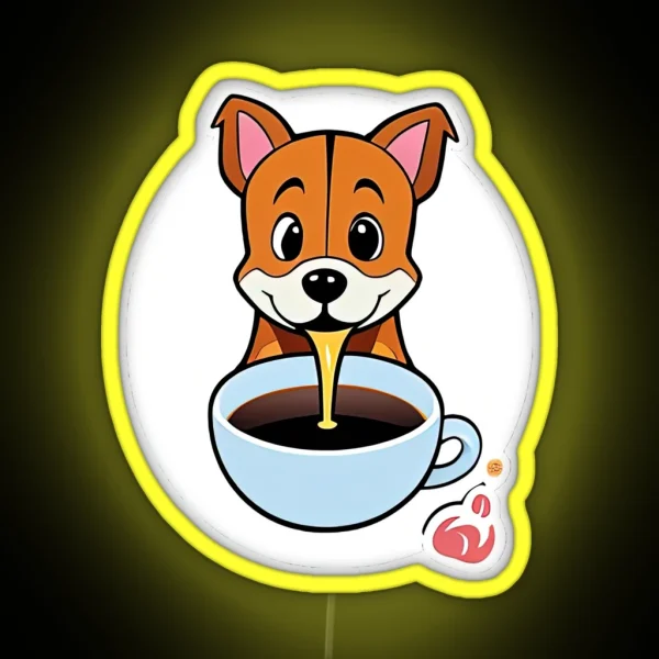 Cup Of Woofs A Brew Tiful Morning Ritual RGB Neon Sign