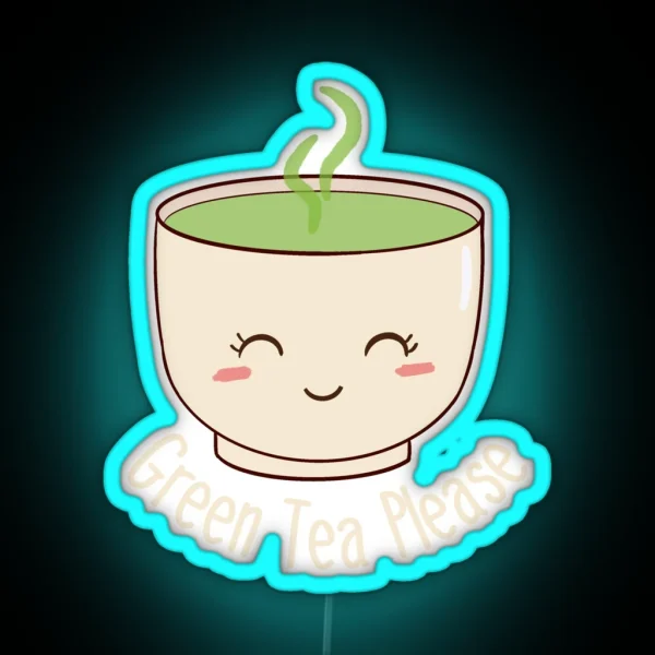 Cupgreen Tea Please RGB Neon Sign