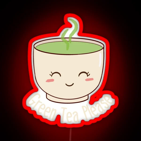 Cupgreen Tea Please RGB Neon Sign