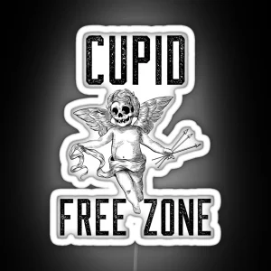 Cupid Free Zone Anti Valentine RGB Neon Sign