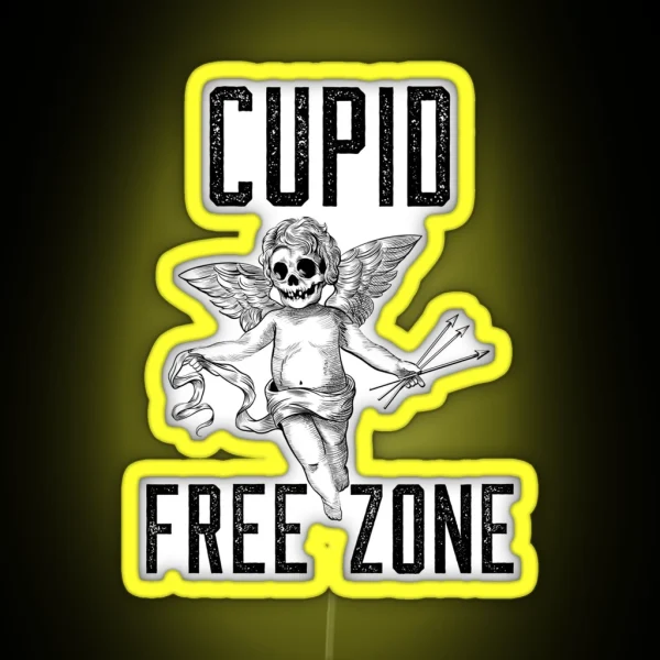 Cupid Free Zone Anti Valentine RGB Neon Sign