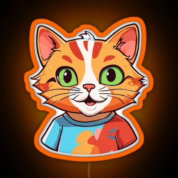 Curious Cat RGB Neon Sign