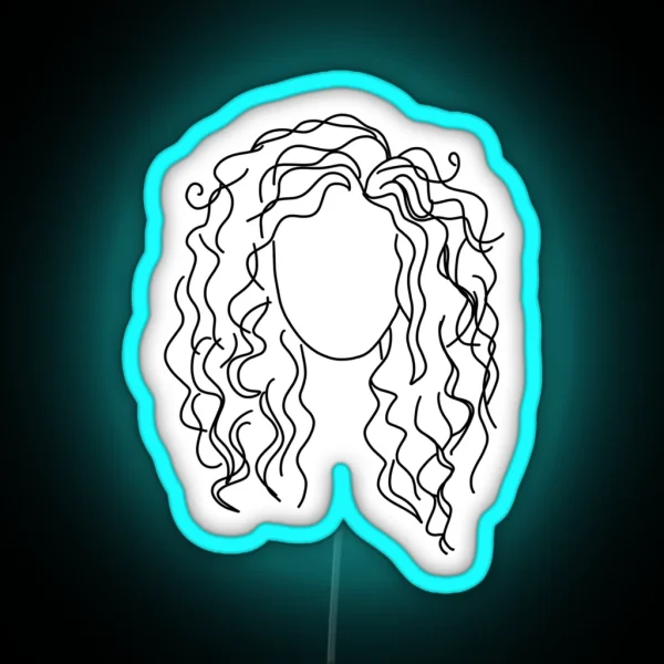 Curly Hair Simple Led RGB Neon Sign