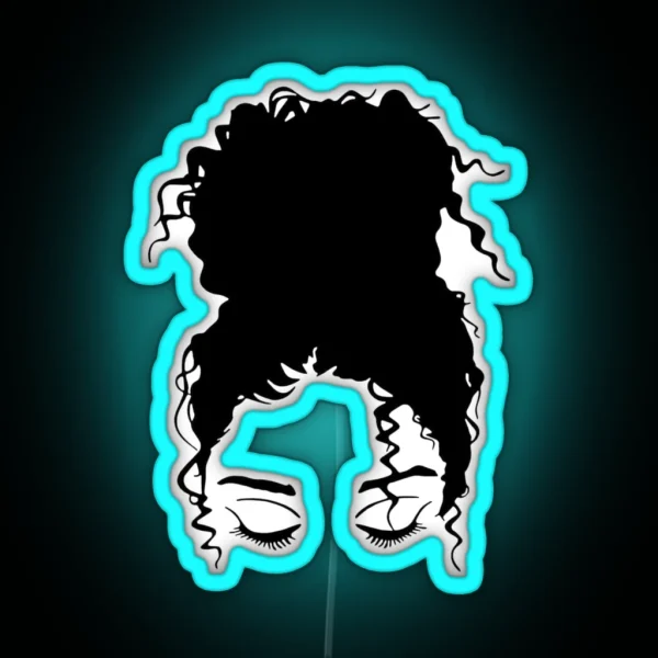 Curly Hair Woman RGB Neon Sign