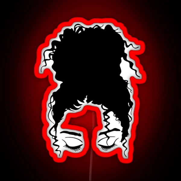 Curly Hair Woman RGB Neon Sign