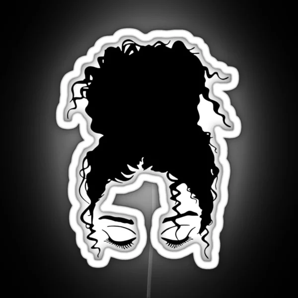 Curly Hair Woman RGB Neon Sign