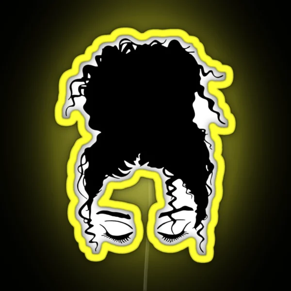 Curly Hair Woman RGB Neon Sign