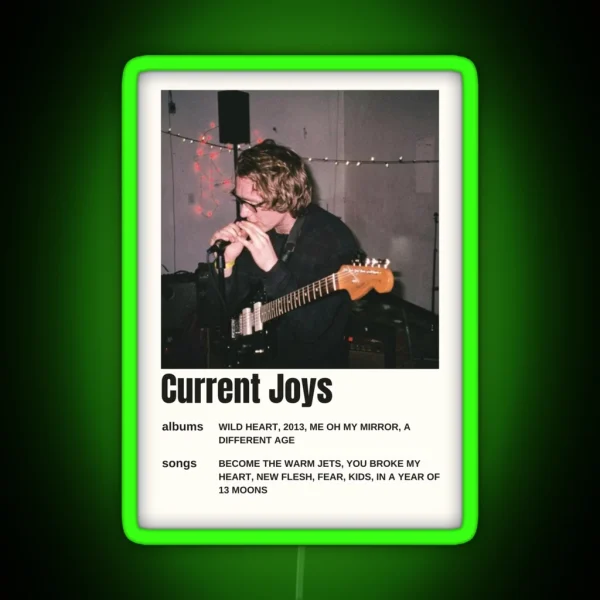 Current Joys Vintage Music Poster Art RGB Neon Sign