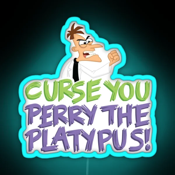 Curse You Perry The Platypus RGB Neon Sign