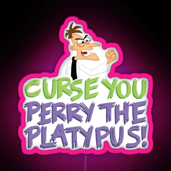 Curse You Perry The Platypus RGB Neon Sign