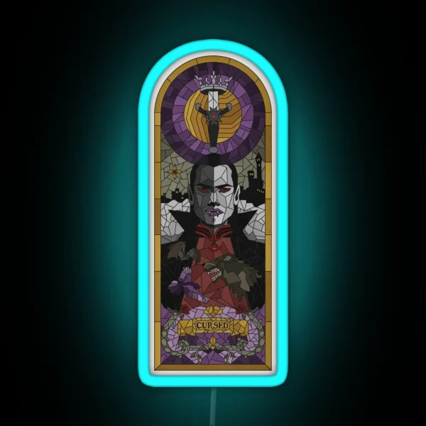 Cursed Baroque Vampire RGB Neon Sign