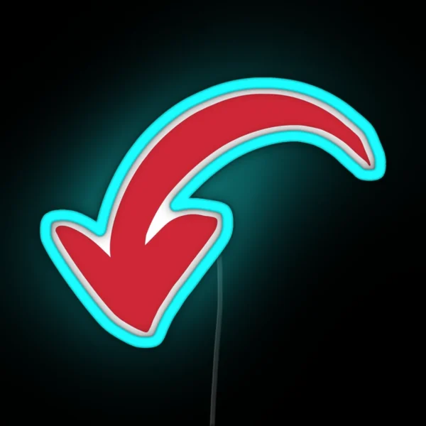 Curved Red Arrow RGB Neon Sign