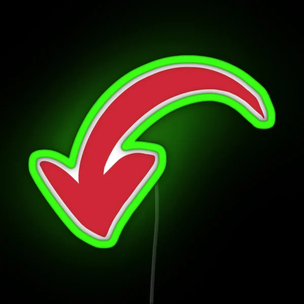 Curved Red Arrow RGB Neon Sign