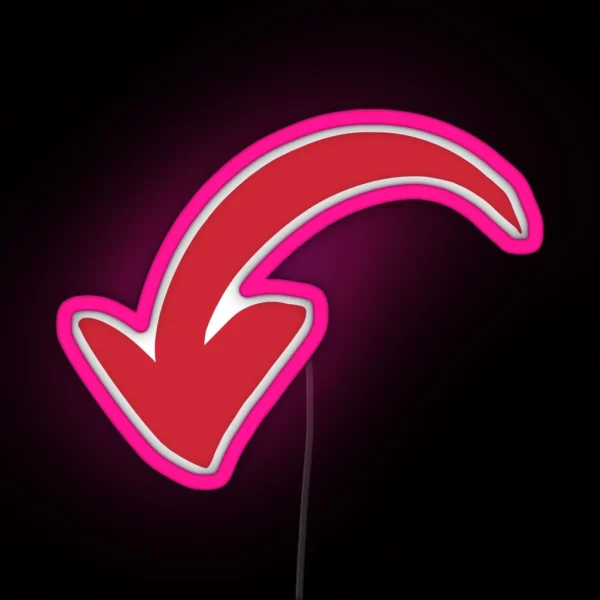 Curved Red Arrow RGB Neon Sign